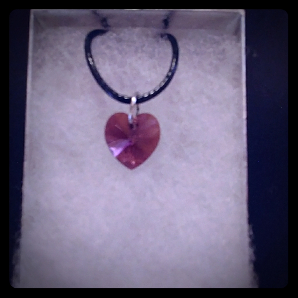 Persian Purple Crystal Heart Necklace